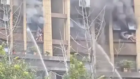 母女窗外求生坠下